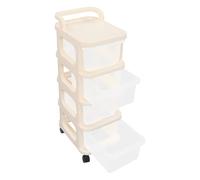Chariot de rangement multifonction à 4 tiroirs avec roues verrouillables pour la maison, le bureau, l'école, le salon de beauté et la beauté en plastique durable, blanc