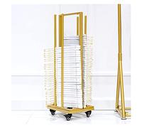 Chariot de rangement portable avec roulettes, empileur de cintre 2 en 1 pour buanderie et magasin de vêtements, design compact