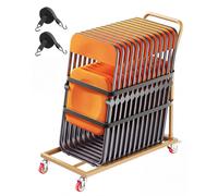 Chariot de rangement pour 25 chaises VEVOR, support vertical pour chaises, capacité de 136 kg, en forme de L, idéal pour le stockage et le transport de chaises lors d'événements. Fabriqué en acier au