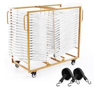 Chariot de rangement pour 40 chaises pliantes VEVOR, support pour chaises pliantes avec une capacité de charge de 226,8 kg, chariot pour le stockage et le transport de chaises pour événements, en acie