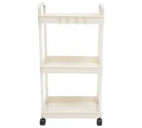 Chariot de Rangement Roulant Blanc à 3 Niveaux en PP | Design Multi-couche, Format Compact pour Espaces Étroits, Usage Buanderie et Chevet, Style Moderne Élégant