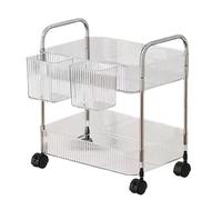 Chariot de rangement roulant - Chariot organisateur en acrylique de 26,6 pouces, support à collations multicouche, utilitaire portable avec roues | Pour Salon Artisanat Garde-manger Cuisine Bureau Mai