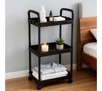 Chariot de rangement roulant robuste à 3/4/5 niveaux - Étagère de rangement multifonctionnelle, matériau plastique durable, facile à assembler, sans outils requis, étagère de rangement gain de place,