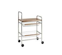 Chariot de rangement roulant, table d'appoint for canapé coulissant | Organisateur multi-usage for salon, chevet et collation(Black wheel)