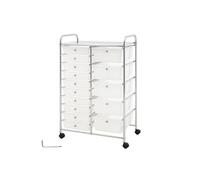 Chariot de Rangement SucceBuy 15 Tiroirs 63,5x39x96,5cm 4 Roulettes Acier/PP
