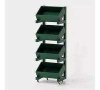 Chariot de salle de bain à roulettes en bois massif à 3 niveaux - Organisateur polyvalent pour cuisine, salle de bain, salon - Design élégant et fonctionnel