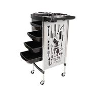 Chariot de salon Chariot de coiffure, chariot mobile for salon, support rangement for(Blanc)