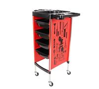 Chariot de salon Chariot de coiffure, chariot mobile for salon, support rangement for(Red)