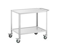 Chariot de service - 2 plateaux plats - 80 x 57 x 3,5 cm - Écart entre les niveaux 53 cm - 100 kg - Royal Catering