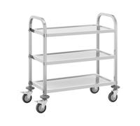 Expondo Royal Catering Chariot de service - Acier inoxydable - 3 étagères - Plateaux : 69 x 34 cm - 300 kg -