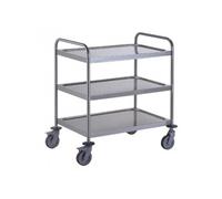 Chariot de service 3 plateaux Tournus 800x530mm - Inox