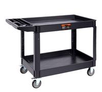 Chariot de service - capacité de charge 249kg, chariot de débarrassage - 116x65x85cm, chariot de service en PP - chariot d'atelier avec roues blocables - chariot à outils - chariot d'atelier à roulett