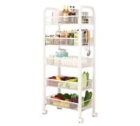 Chariot de service, construction robuste, rangement multifonctionnel, couleur blanche