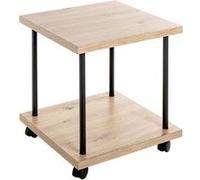 Chariot de service, desserte en bois chêne et métal noir -longueur 40 x profondeur 40 x hauteur 45 cm Noir G