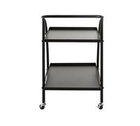 Chariot de service, desserte en métal coloris noir -longueur 68 x profondeur 42 x hauteur 71cm - -