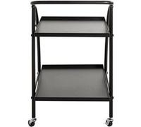 Chariot de service, desserte en métal coloris noir -longueur 68 x profondeur 42 x hauteur 71cm - -