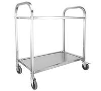 Chariot de service en acier inoxydable à 2/3 niveaux avec roulettes verrouillables et Sto 3 niveaux - Idéal pour les hôtels et les restaurants