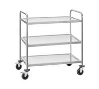 Chariot de service en inox - 3 plateaux - 150 kg | Royal Catering