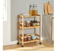 Chariot de service Huddinge bambou 80 x 53 x 30 cm naturel noir