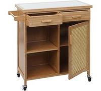 Chariot de service MENDLER HWC-K11 roulant 85x84x36cm bambou marron Marron G