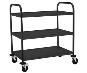 Chariot de service noir mat - 910x590x(h)950mm