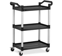 Chariot de service pour serveur avec 3 étagères en plastique 63 x 40 cm
