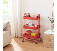Chariot de service Pyhäntä à 3 paniers acier 79 x 46 x 35 cm rouge