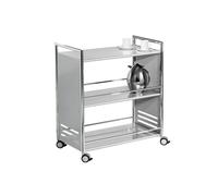 chariot de service restauration collective en acier 3 plateaux - Argent