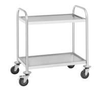 Chariot de service - ROYAL CATERING - RCSW 2.1H - 2 étagères - Charge 150kg - Acier inoxydable