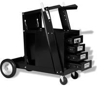 Chariot de soudage avec 4 tiroirs Noir