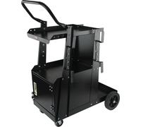 Chariot de soudage, chariot de soudage robuste à 2 niveaux avec armoire verrouillable antivol, capacité de charge de 265 lb, roues pivotantes à 360°, chaînes de sécurité pour le stockage des bouteille