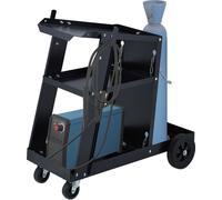Chariot de soudage Relaxdays, 3 étagères, emplacement pour bouteille de gaz, chariot pour appareils de soudage, jusqu'à 90 kg, H x l x P : 69 x 40 x 71 cm, noir