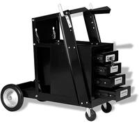 Chariot de soudure avec 4 tiroirs verrouillables, chariot d'atelier en acier, 73,5 x 42 x 72 cm, chariot mobile sur roulettes, armoire à outils pour atelier, armoire de rangement pour garage et chanti
