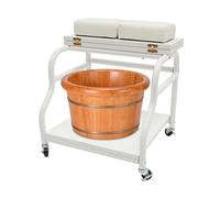 Chariot de spa pour pieds avec 4 roues universelles - Chariot avec plateau de table pliable - Pour bains de pieds, pédicure, accessoires de salon