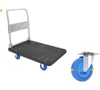 Chariot de supermarché pour charges lourdes, main courante pliable, grande capacité de charge, noir S