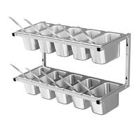 Chariot de table de grill en acier inoxydable à 2 niveaux pour une préparation efficace des pizzas