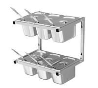 Chariot de table de grill en acier inoxydable à 2 niveaux pour une préparation efficace des pizzas