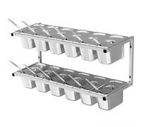 Chariot de table de grill en acier inoxydable à 2 niveaux pour une préparation efficace des pizzas