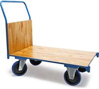 Chariot de transport à plateforme 100x60 cm Capacité de charge 600kg Poignée Frein de stationnement
