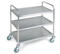 Chariot de transport en inox 3 plateaux