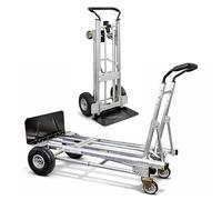 Chariot de transport Jumbo 3 en 1 - En aluminium - Charge maximale : 450 kg - Grandes roues - Poignée ergonomique - Transport - Chariot à main - Cosco - Multifonctionnel