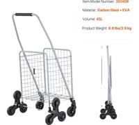 Chariot de transport pliable, roues pour monter les escaliers, poignée ergonomique, 88 lb