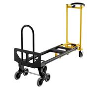 Chariot de transport pour escaliers, 3-en-1, transformable - Capacité de charge : 363 kg - Pliable - Sangles de fixation élastiques - Noir