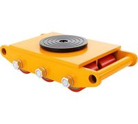 Chariot de transport pour machines - Châssis de transport - Capacité de charge 8 t - Rotation à 360° - 6 roulettes enPolyuréthane- Acier moulé - Rectangulaire - Jaune
