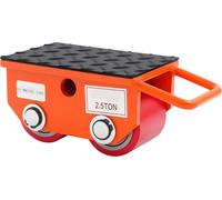 Chariot de transport pour machines - Châssis pour machines - Capacité de charge 2,5 t (2500 kg) - Fonte - 2 roulettes - Compact 18x10x11 cm - Orange