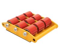 Chariot de transport pour meubles et machines - Châssis de transport de charges lourdes, 15 tonnes - 9 roulettes en acier avec revêtement en polyuréthane - 37x26x9,5 cm - Jaune