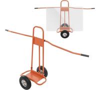 Chariot de transport pour plaques, chariot de manutention pour articles ménagers et matériaux de construction, avec 2 roues en caoutchouc plein. Structure en acier robuste. Chariot de rangement pour l
