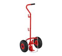 Chariot de Transport Relaxdays pour Bouteilles de gaz 3 & 5 kg, pneus gonflables, Acier, Rouge/Noir