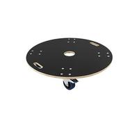 ECD Germany Chariot de Transport Rond Ø77cm x14,5 cm avec Plaque Sérigraphiée, Charge Maximale 800 kg, 4 Roues Pivotantes Dont 2 avec Freins, Planche à roulettes CNC en Multiplex, Rouleur de Meubles