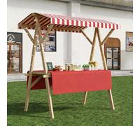 Chariot de vendeur extérieur, stand de marché mobile pliable, étagère de concession pour fêtes, anniversaires, mariages, 119,4 cm de haut, portable et pratique